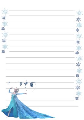 papier a lettre reine des neiges elsa